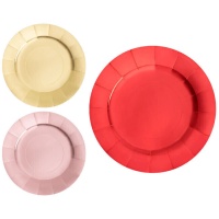 Assiette ronde en carton coloré de 33 cm - 2 pièces.
