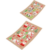 Autocollants de Noël en EVA pailleté 14,2 x 25 cm - 1 feuille