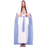 Costume de la Vierge Marie avec ceinture bleue pour femmes