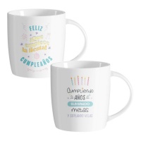 Mug anniversaire 350 ml avec message - 1 pièce