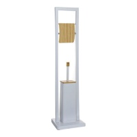 Porte-balai en bambou blanc de 80 cm avec porte-balai en bambou