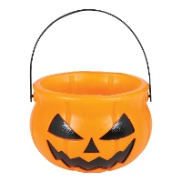 Chaudron orange de citrouille sinistre de 11 cm