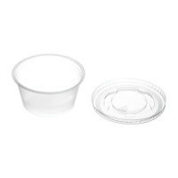 Pot à sauce transparent de 30 ml avec couvercle - 50 pcs.