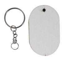 Porte-clés ovale en bois 6,5 x 4 cm - Artis decor - 3 pcs.