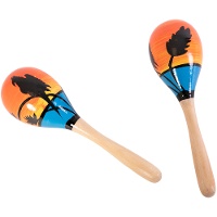 Maracas « Coucher de soleil » 20 cm - Lot de 2