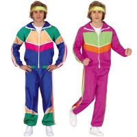 Costume de gymnaste coloré des années 80 pour hommes
