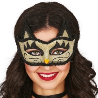 Masque de chaton doré