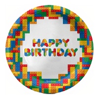 Assiettes Lego Happy Birthday 18 cm - 8 unités