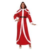 Costume de Père Noël avec cape et capuche pour femmes