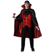 Costume de comte Dracula rouge et noir pour homme