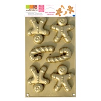 Moule en silicone pour poupées en pain d'épice 29,5 x 17,5 cm - Scrapcooking - 6 cavités