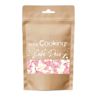 Coeurs blancs et roses saupoudrés 50 g - Scrapcooking