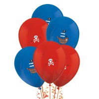 Ballons en latex Pirate de l'île au trésor 28 cm - Procos - 6 pcs.