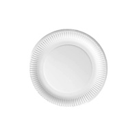 Assiettes rondes de 20 cm en carton blanc compostable avec bordure - 10 pcs.