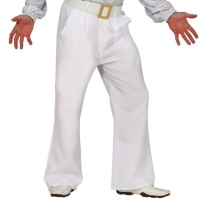 Pantalon blanc style disco pour hommes