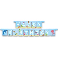 Couronne de fleurs Happy Birthday Sea Animals 3 m