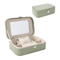 Coffret à bijoux vert de 22 x 14,5 x 7 cm