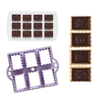 Kit de moules et de découpe de biscuits thermoformés en chocolat pour Halloween - Decora