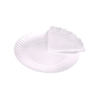 Plateau avec napperon rond blanc 23 cm - Maxi Products - 2 unités