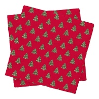 Serviettes de Noël rouges avec motif de sapin de 16,5 x 16,5 cm - 20 unités