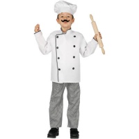 Costume de chef cuisinier noir et blanc pour enfants
