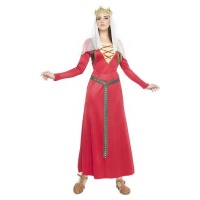 Costume médiéval de dame rouge pour femmes