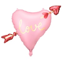 Ballon coeur d'amour avec flèche 76 x 55 cm - Partydeco