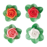 Gaufrettes de fleurs de rose 4 cm - Dekora - 100 unités