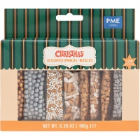 Kit de sprinkles métalliques 30 assortis - PME - 180 gr
