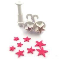 Jeu de mini cutters en étoile avec éjecteur - Dekofee - 3 pcs.