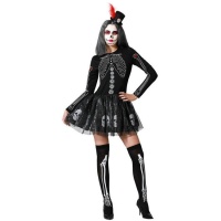 Costume de Squelette Catrina brillant pour femmes