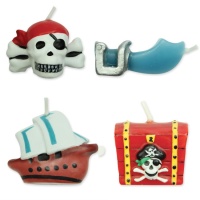 Bougies pirates avec différents motifs 3,5 cm - PME - 4 pcs.
