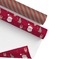 Papier cadeau Père Noël ou rayures 5 x 0,70 m - 1 unité
