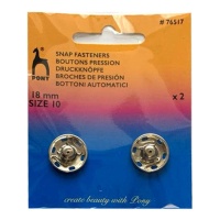 Boutons-pression nickelés de 1,8 cm - Poney - 2 paires