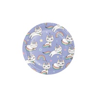 Assiettes chat licorne 17 cm - 8 pcs.