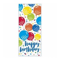 Poster de porte Happy Birthday avec ballons 68,5 x 152 cm
