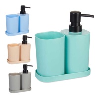 Set de bain uni - 3 pièces