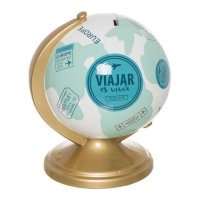 Tirelire boule mondiale, 20 cm - DCasa