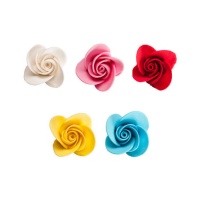 Figurines en sucre de fleurs colorées 5 cm - Dekora - 20 unités