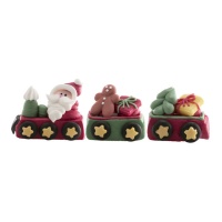 Figurines en sucre 3D du Père Noël en train - Dekora - 36 unités