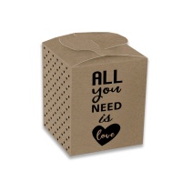 Tout ce dont vous avez besoin, c'est de la boîte en carton carrée Love kraft - 12 pièces.