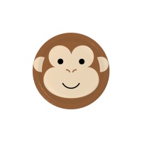 Assiettes Singe 17 cm - 8 pièces