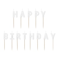 Bougies d'anniversaire blanches 2,5 cm - PartyDeco - 13 pièces