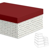 Boîte rectangulaire avec lettres et couvercle rouge - DCasa - 15 pcs.