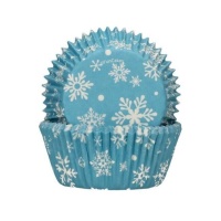 Capsules à cupcakes flocon de neige bleu - FunCakes - 48 pcs.