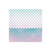 Serviettes de table Sirène de la mer 16,5 x 16,5 cm - 20 pcs.