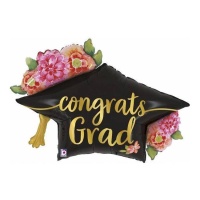 Congrats Grad fleur biretta globe 80 x 55 cm - Grabo