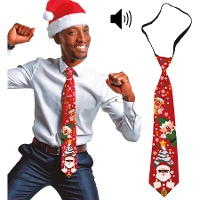 Cravate de Noël avec motifs et musique