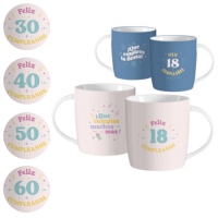 Mug 350 ml Anniversaire pour l'âge - 1 pc.