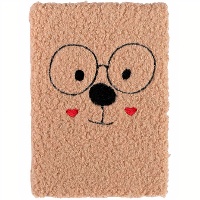Carnet ourson en fausse fourrure - 19 x 13 cm